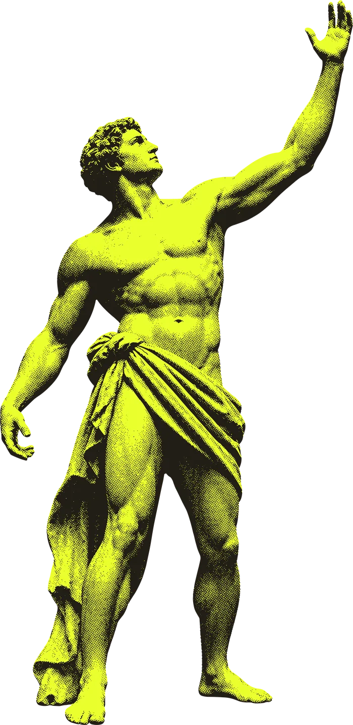 Atlas standing, reaching up